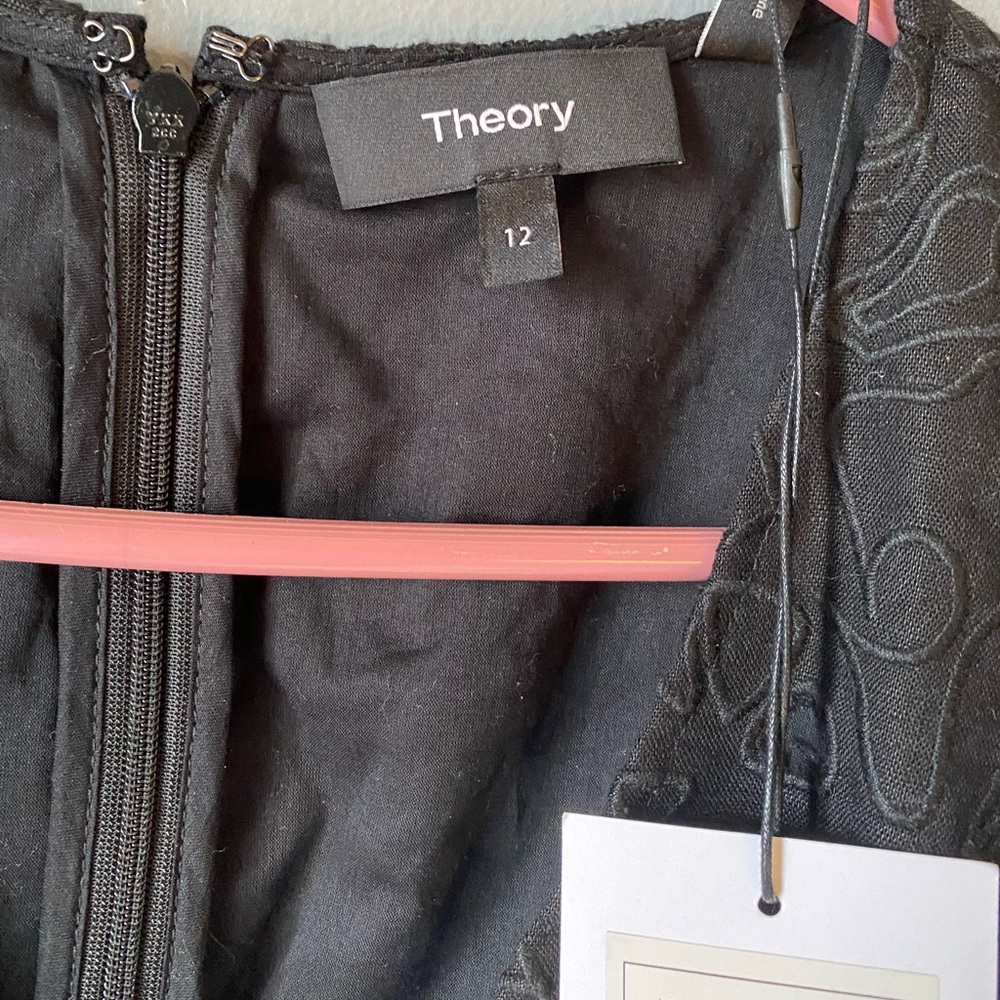 NWT THEORY “Jemion” Black Cocktail Dress Size 12 - Picture 8 of 9